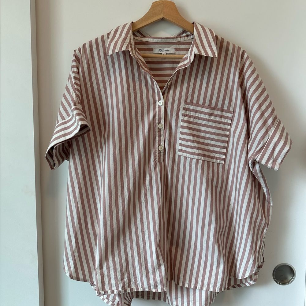 Madewell striped poplin top